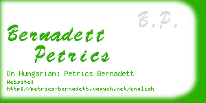 bernadett petrics business card